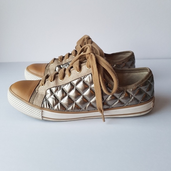 Tory Burch Shoes - Tory Burch Caspe Quilted Metallic Sneakers
